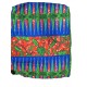 African Print Tote Bag with Zipper Closure and Inner Pocket, Multicolor Fabric, Black Handles