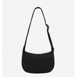 Nylon Crossbody Saddle Bag, Black, Lightweight Fabric, Strap