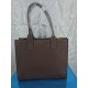 Brown PU Leather Tote Bag with Braided Accent Straps