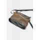 Textured Leather Shoulder Bag, Brown and Black, Vintage Style