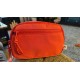 Red Zip-Top Crossbody Bag with Front Pocket and Wrist Strap