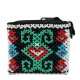 Handmade Beaded Clutch Purse, Black with Colorful Traditional Pattern