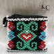 Handmade Beaded Clutch Purse, Black with Colorful Traditional Pattern
