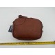 Brown Embroidered Faux Leather Shoulder Bag with Multiple Zip Compartments