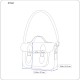 Navy Blue Textile Crossbody Shoulder Bag with Zipper Closure and Front Pocket