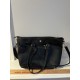 Black Tote Bag with Gold-Tone Hardware, Shoulder Strap and USB Port