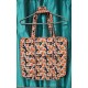 Quilted Floral Tote Bag, Orange and White Cotton Shoulder Bag