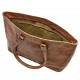 Genuine Leather Tote Bag, Brown Vintage Shoulder Purse with Long Handles