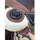 Owl Wristlet Clutch Purse, Faux Leather, Multicolor Patchwork Print, Small Size